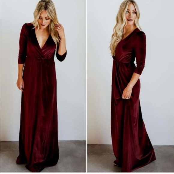 Baltic Born Dresses & Skirts - NWOT Baltic Born Sofia velvet maxi dress burgundy size S